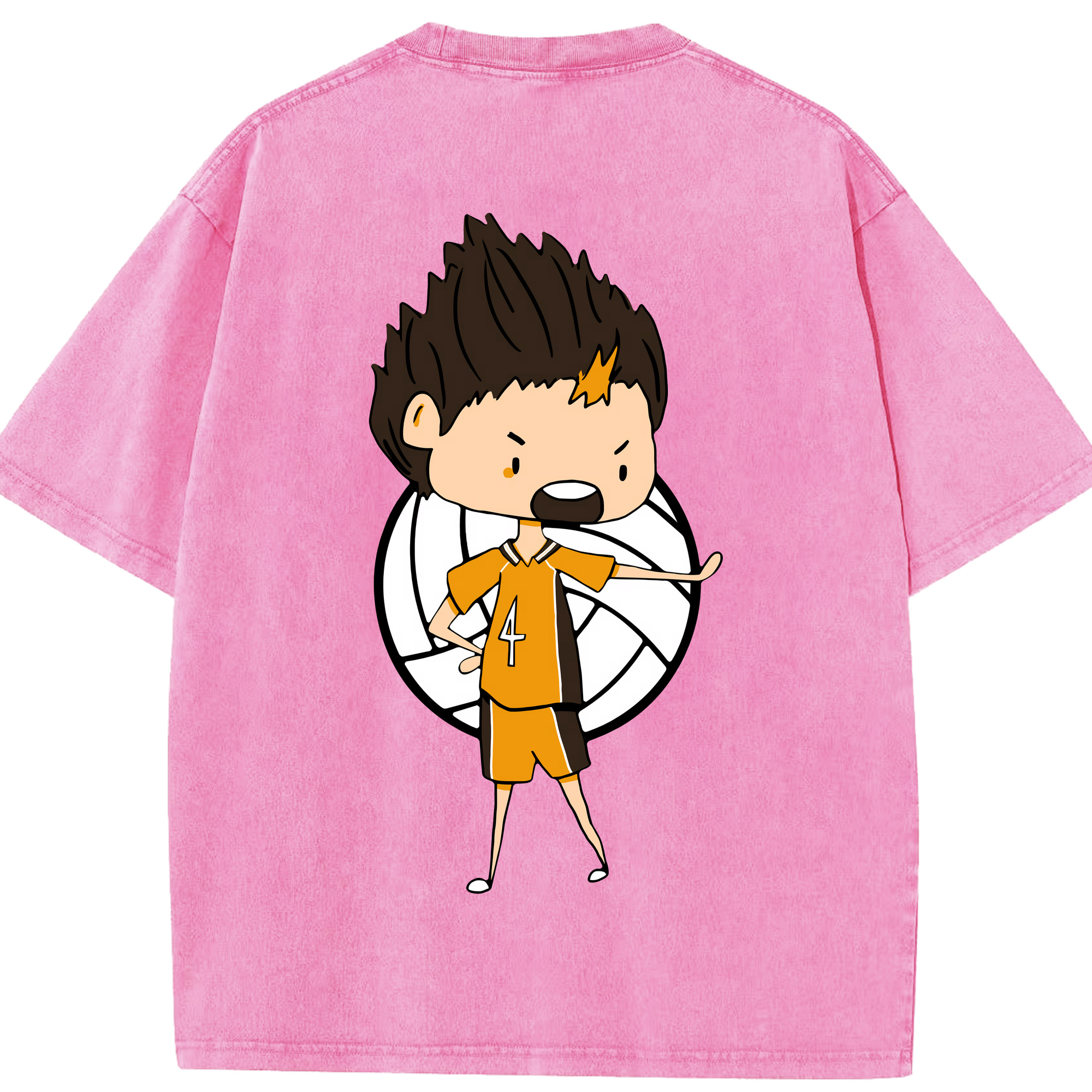 （画像用） ハイキュー!! Haikyu!! 綿100% ヴィンテージ風 半袖Tシャツ（背面プリント）